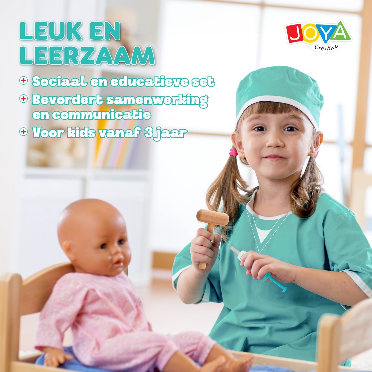Dokterset Speelgoed 21pcs - Houten Speelgoed voor Kinderen - Doktersset - Inclusief Doktersjas en Accessoires - Dokter speelgoed - Joya Creative — afbeelding 5