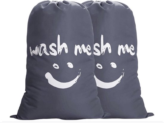 Sac à Linge Sale De Voyage 60x90cm - Grande Capacité 120L - Fermeture à Cordon - Noir