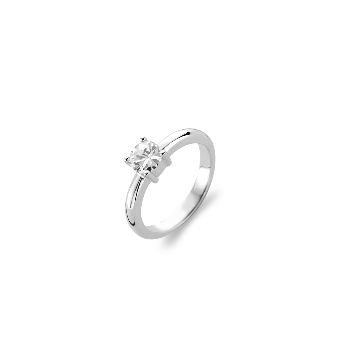 TI SENTO Dames Ring - 925 zilver - Zirconia wit - Maat 18.50 mm / maat 58 - 1463ZI