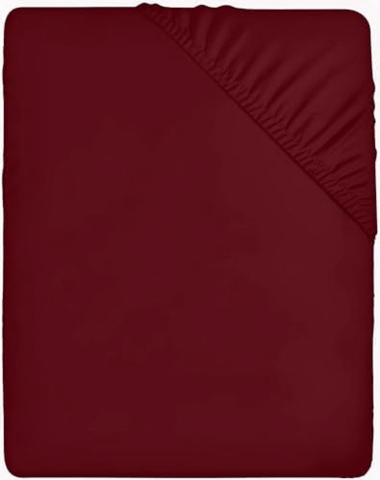 Hoeslaken 180 x 200 cm - Rouge Bordeaux - drap housse microfibre brossée - housse profondeur 35 cm