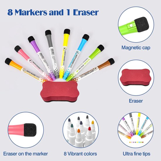 Rexel Magnetische, droog uitwisbare markers, zwart