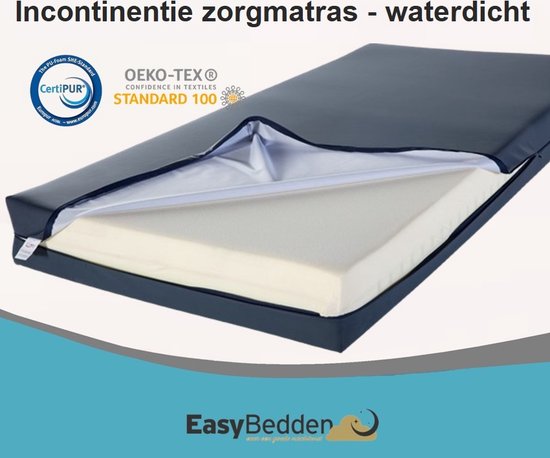EasyBedden® Zorgmatras Matras - Incontinentie - Waterdicht - Medium Koudschuim HR45 - 140x200 - circa 20 cm - Anti Bacterieel - CertiPUR® en Oekotex gecertificeerd - 100 % Veilig
