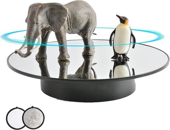 Andoer Elektrisch draaiplateau, 20 cm, elektrische displaystandaard, 360 graden draaiplateau voor productweergave, fotografie, sieraden- en horlogehouder, draagvermogen 10 kg/22 lbs