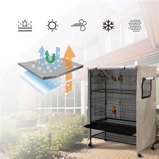 Keddoc Vogelkooi Super Home - Vogelverblijven - 94x58.4x152.4 cm Antraciet - Vogelkooi - Pets Place