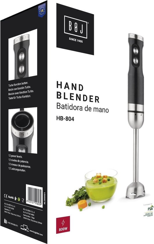 Handmixer met stille DC-motor van 800 W - HB-804 — afbeelding 2