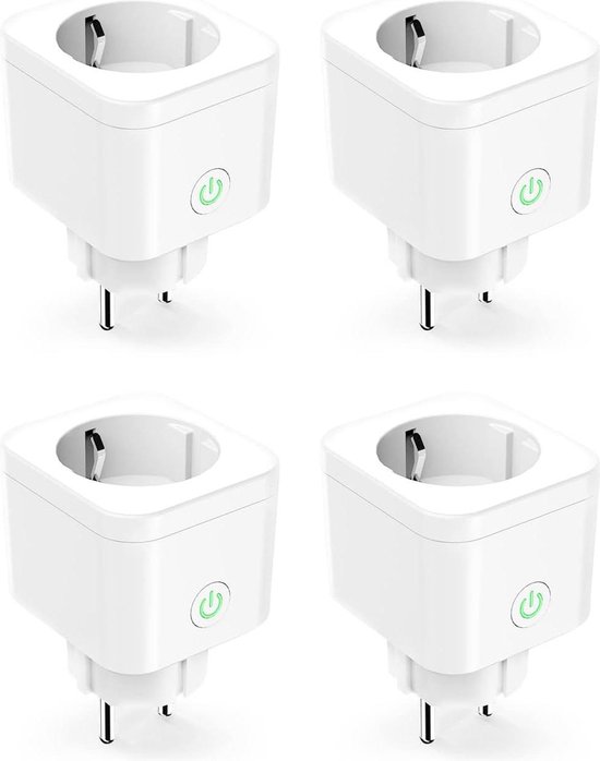 Refoss Smart stopcontact werkt met Apple HomeKit, wifi-meetstopcontact, timer, stopcontact met afstandsbediening, stroommeter balkonkrachtcentrale, met Alexa, Google, 4 stuks