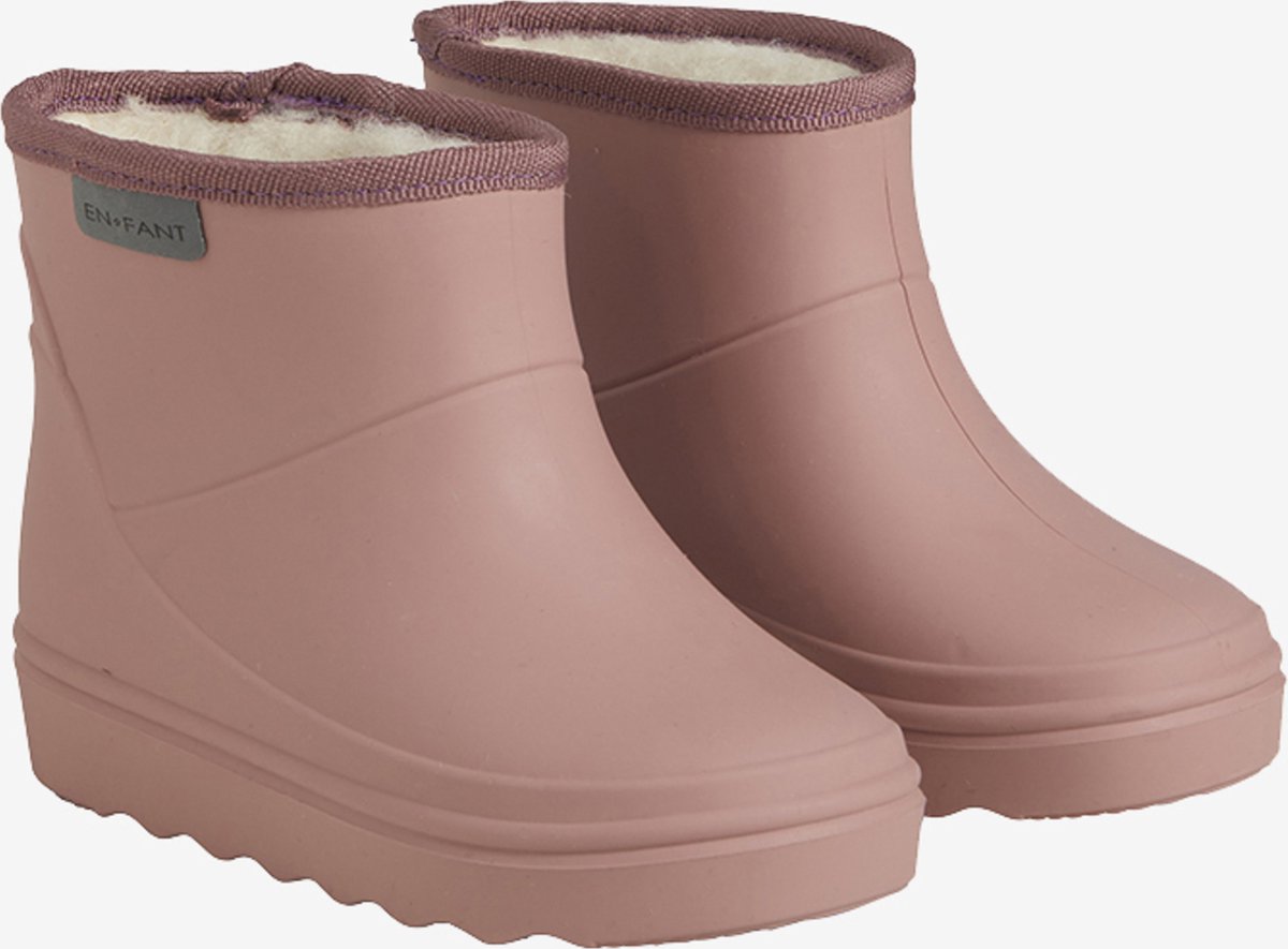 EN FANT - Thermo Boots - Halve Regenlaars - 100% Megol Rubber - ZONDER weekmakers - Vallen KLEIN - NEEM een maat groter - voering van zachte wol - 6366 - 559 - Old Rose - oud roze - (Schoenmaat 26) - Laarzen Maat 27