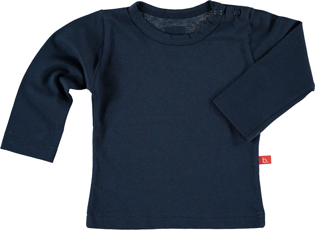 T-shirt lange mouw donkerblauw biologisch katoen 74-80