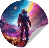 Behangcirkel ruimte - Astronaut - Sterren - Muurstickers kinderkamer - Jongenskamer decoratie - Wandsticker - Ronde wanddecoratie - Behangsticker - 80x80 cm - Plak stickers - Cirkel behang - Sticker muur - Muurdecoratie cirkel