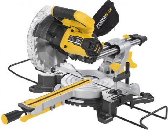 Powerplus elektrische verstekzaag POWX075710S - 1600W telescopische zaagmachine, Ø210mm - recht & verstek - laser - met 1 acc.
