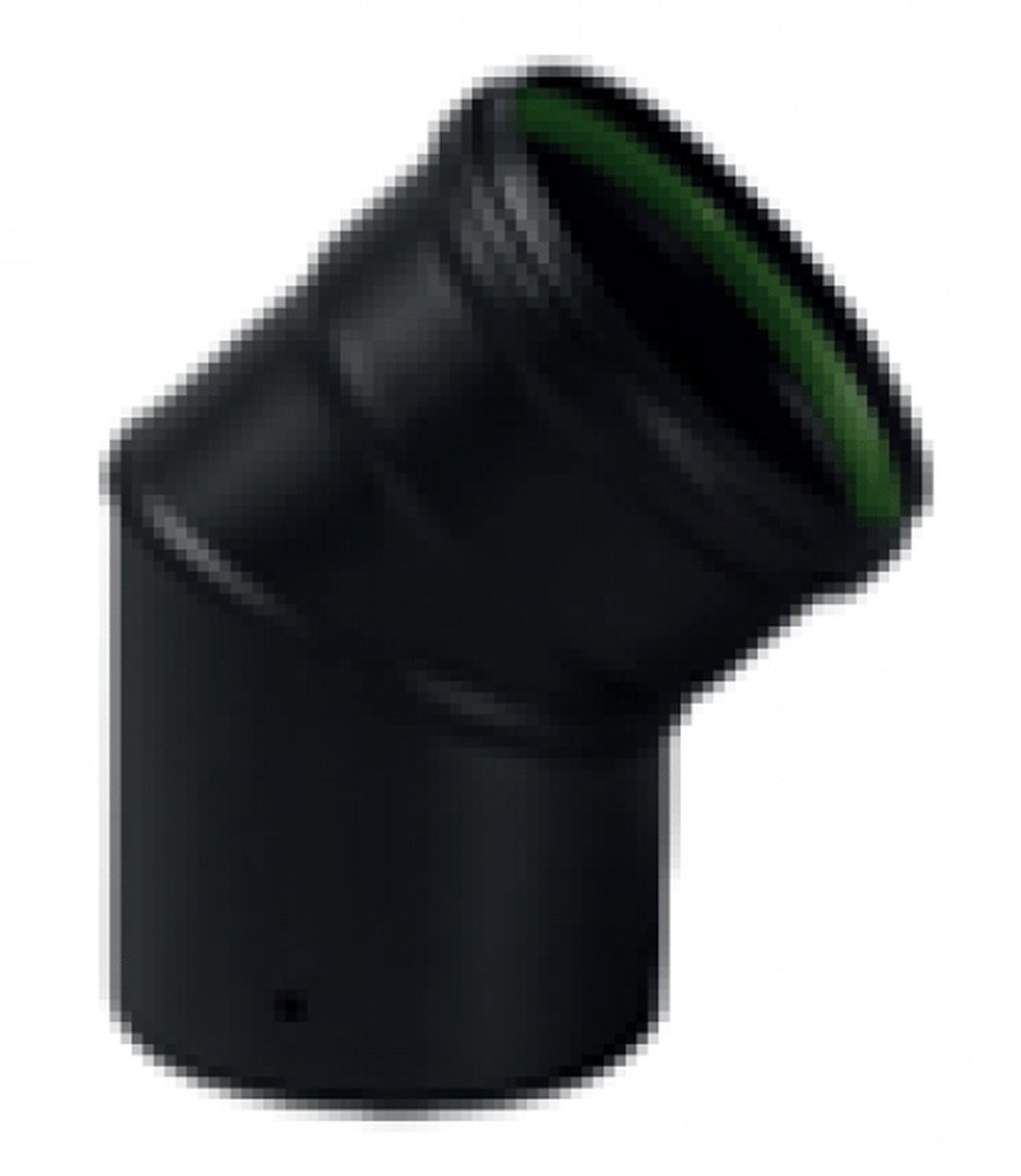 OPSINOX EMAILPEL Kachelbuis enkelwandig zwart Bocht 45° (B04) Zwart Ø80mm