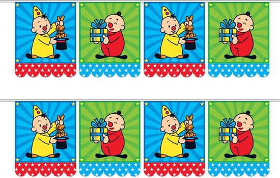 Bumba thema verjaardag vlaggenlijn - Set van 2x stuks - 6 meter - Feestartikelen - vlaggetjes - Kinderverjaardag