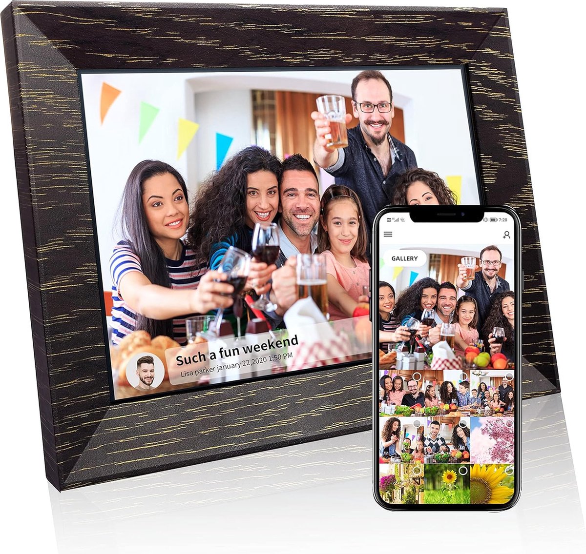 Solacis Digitale fotolijst - Digitale fotolijsten - Digitale fotokader - Digitale fotolijst met wifi - Must have voor in huis!