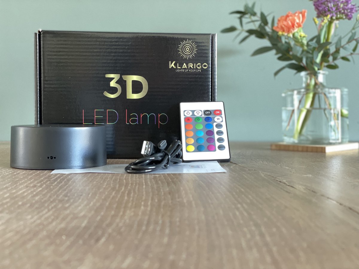 Klarigo® Nachtlamp - 3D LED Lamp Illusie – 16 Kleuren – Bureaulamp – Skateboard - Tony Hawk - Sfeerlamp – Nachtlampje Kinderen – Creative lamp - Met afstandsbediening — afbeelding 5