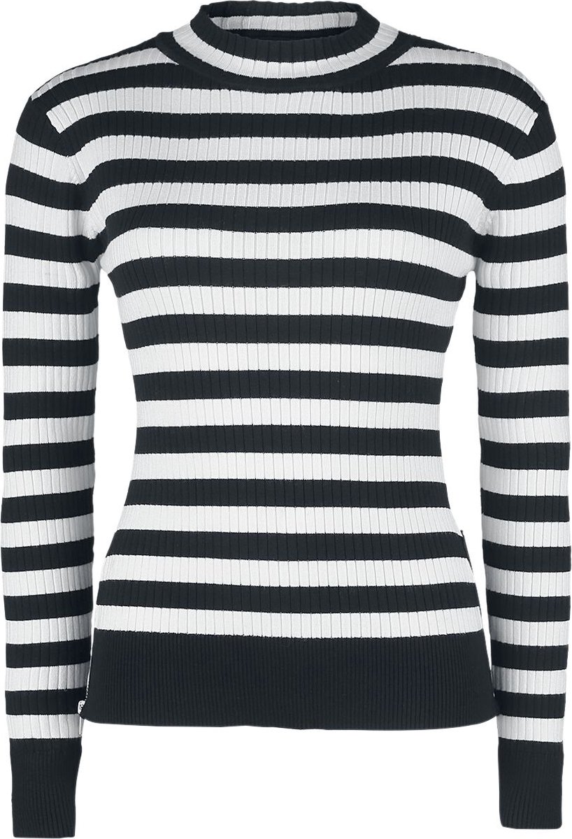 Jawbreaker Menace White and Stripeer Dames Gebreide trui - zwart/wit - L