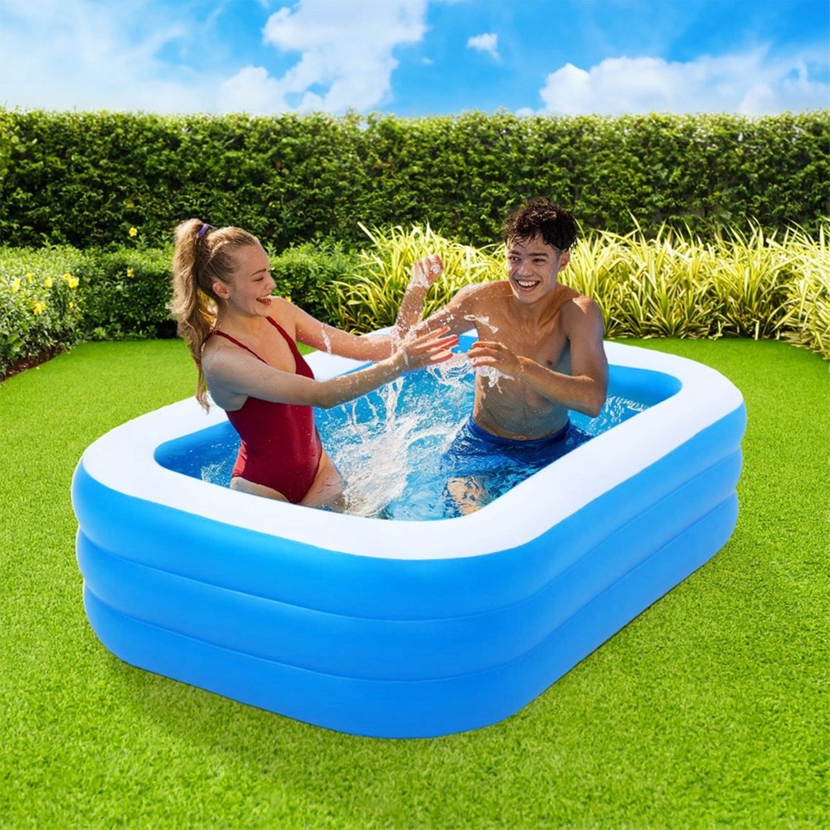 Zwembad Tuin Opblaasbaar 170x115x47 cm - Opzetzwembad - Pool — afbeelding 11