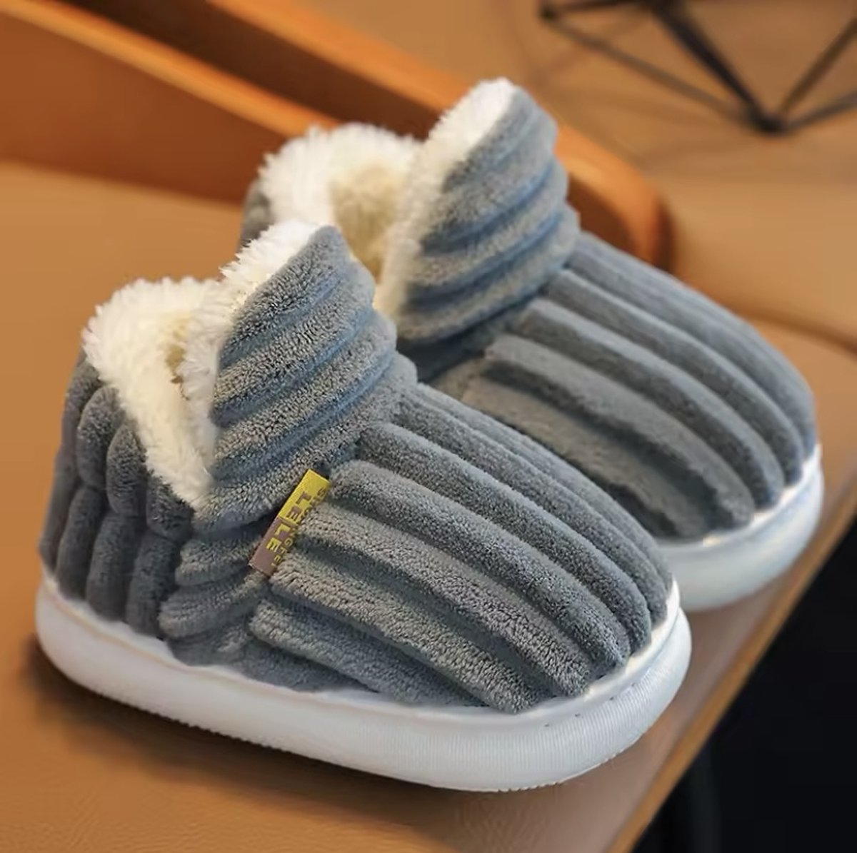 Warme winterpantoffels voor kleine kinderen, pantoffels, katoen, voor de winter, pluche, warm, behaaglijk, comfortabel, zachte en comfortabele slippers, voor kinderen, grijs, 28/29 EU