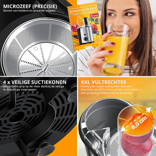 KESSER® Slowjuicer - Sapcentrifuge - Slow Juicer - Sap Centrifuge - Sapcentrifuge Groenten En Fruit - Sapcentrifuge - Slowjuicer Recepten Boek van KESSER® — afbeelding 4