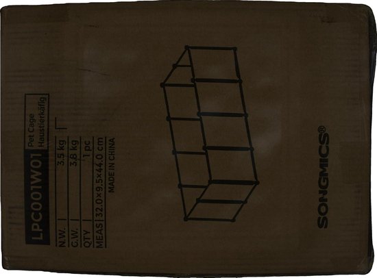 Buitenverblijf bodempanelen box caviaverblijf kunststof hamsters konijnen egels 125 x 63 x 42 cm wit LPC001W01