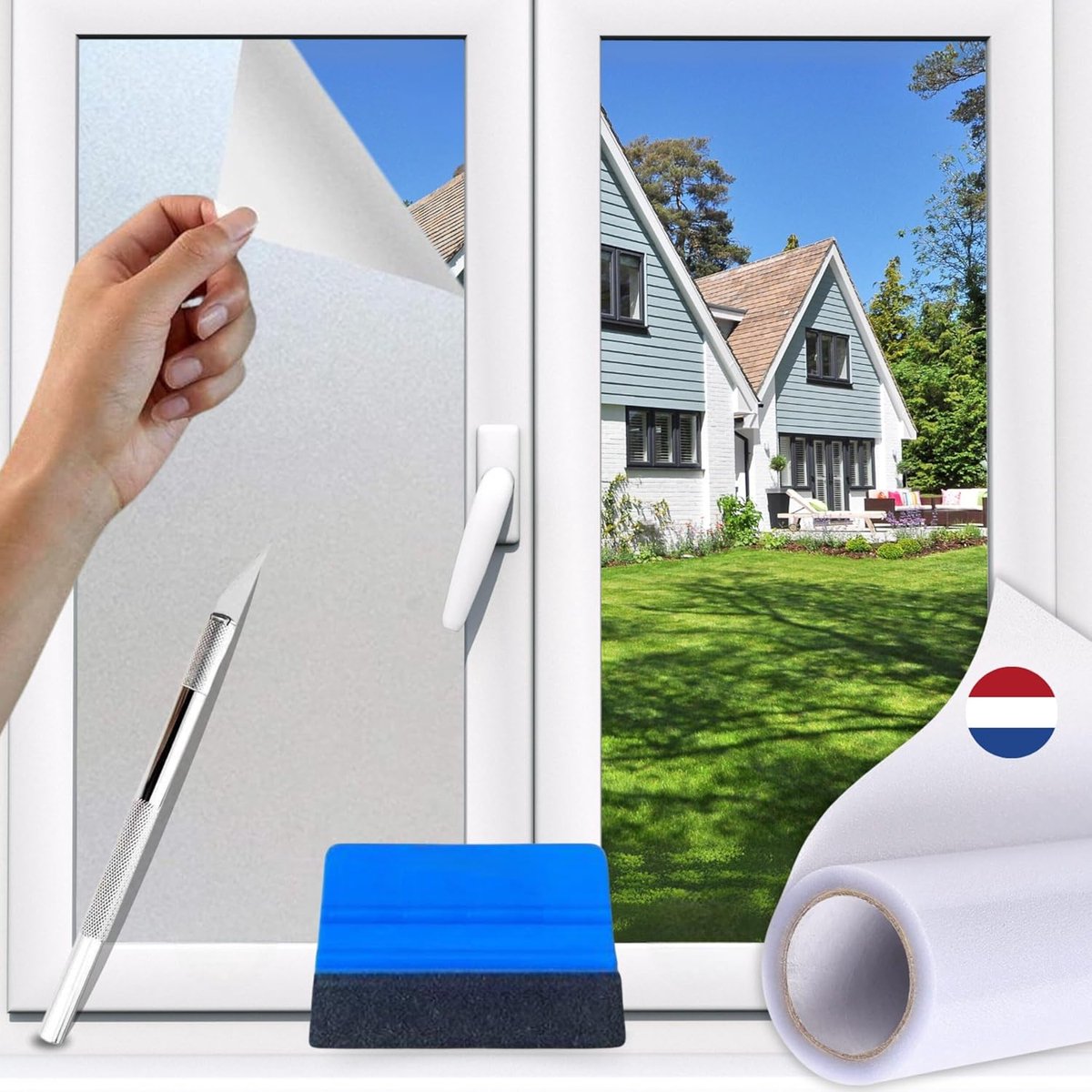 Solacis Privacy Folie Raam - Raamfolie - Folie Raam - Zichtwerend - Anti Inkijk Raamfolie - Must have voor uw privacy! Wit