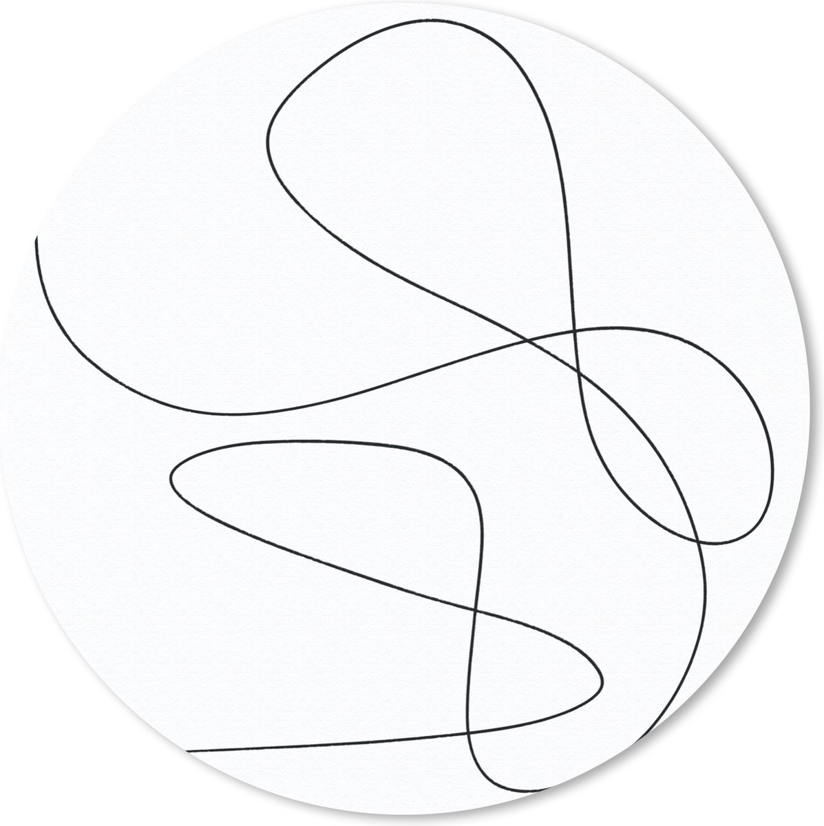 Muismat rond 40x40 cm - Mousepad Line art - Minimalisme - Abstract - Ronde muismatten