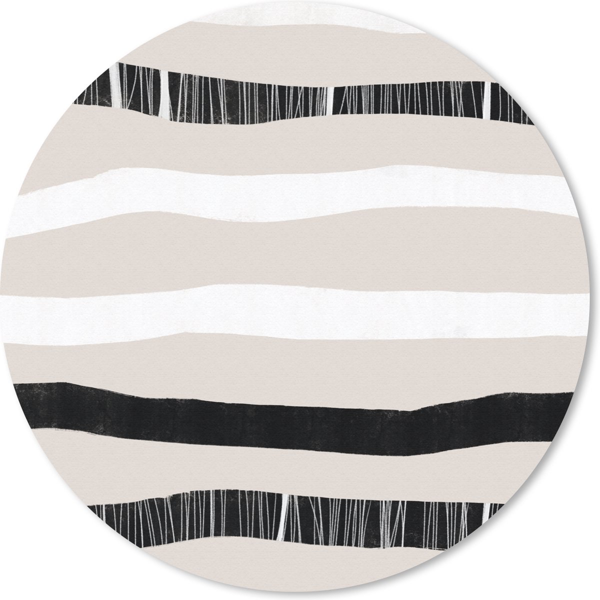 Muismat rond 50x50 cm - Mousepad Lijn - Pastel - Minimalisme - Patronen - Ronde muismatten