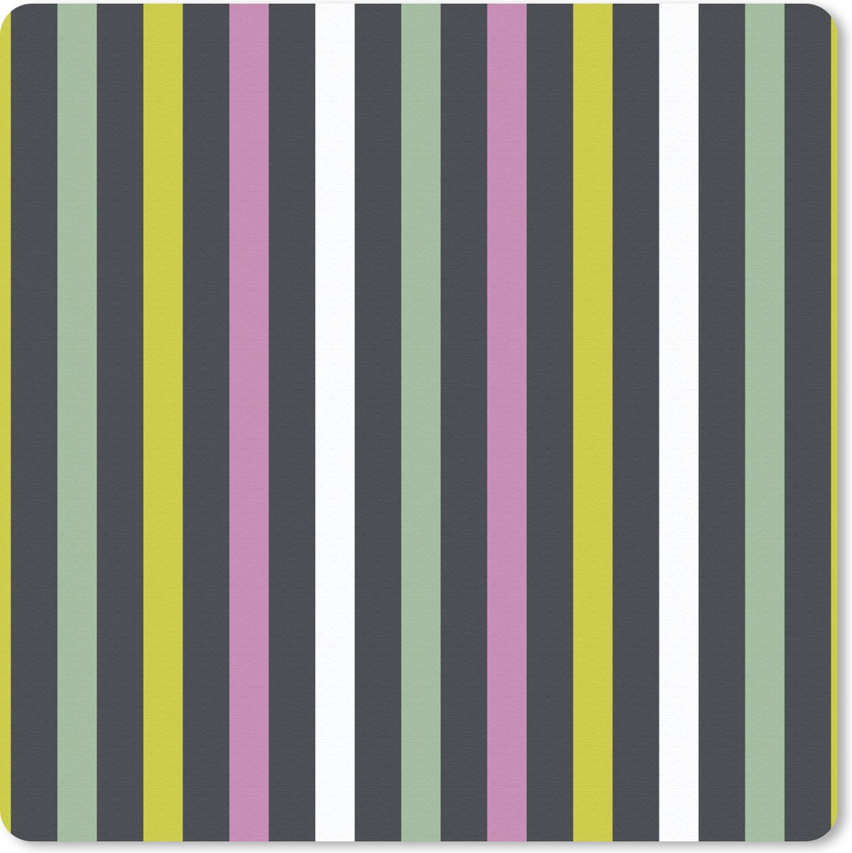 Muismat 20x20 cm - Mousepad Strepen - Patroon - Paars - Muismatten
