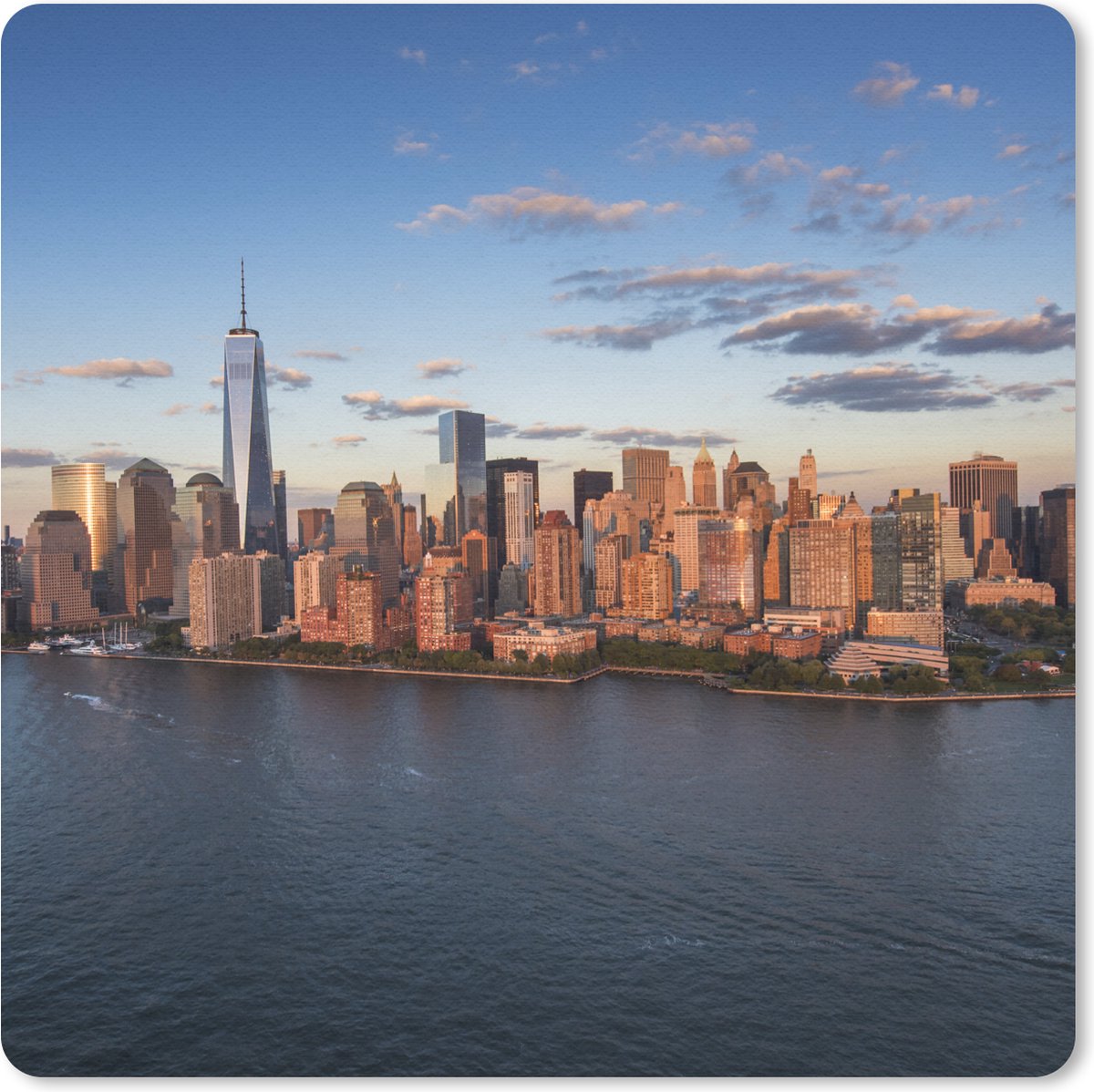 Muismat 30x30 cm - Mousepad New York - Skyline - Boot - Muismatten