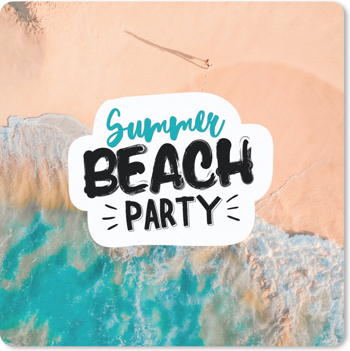 Muismat 30x30 cm - Mousepad Zomer - Spreuken - Strand - Zee - Muismatten
