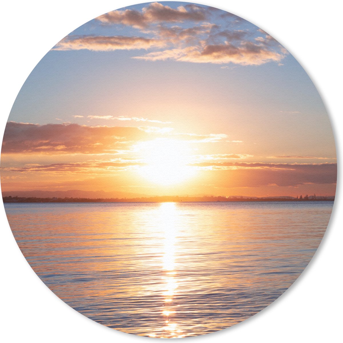 Muismat rond 20x20 cm - Mousepad Zee - Zon - Kleuren - Ronde muismatten