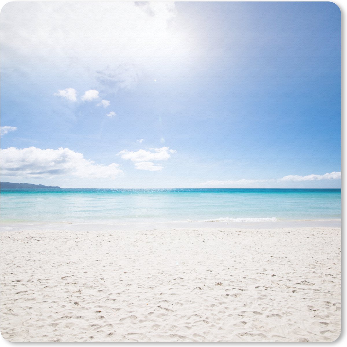 Muismat 20x20 cm - Mousepad Strand - Eiland - Zon - Muismatten
