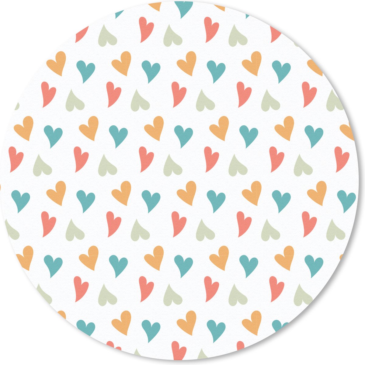 Muismat rond 30x30 cm - Mousepad Hart - Design - Oranje - Ronde muismatten