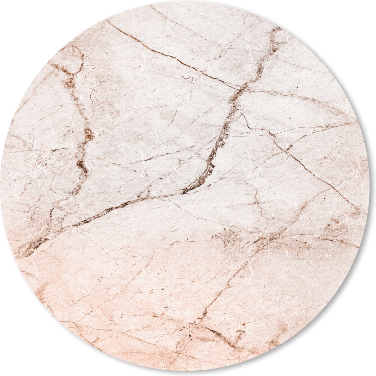 Muismat rond 50x50 cm - Mousepad Rosegold - Marmer print - Steen - Design - Ronde muismatten