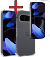 Coque pour Google Pixel 9 Pro XL Coque Siliconen Anti-Chocs avec Protecteur d'écran - Coque pour Google Pixel 9 Pro XL Coque Antichoc - Transparent