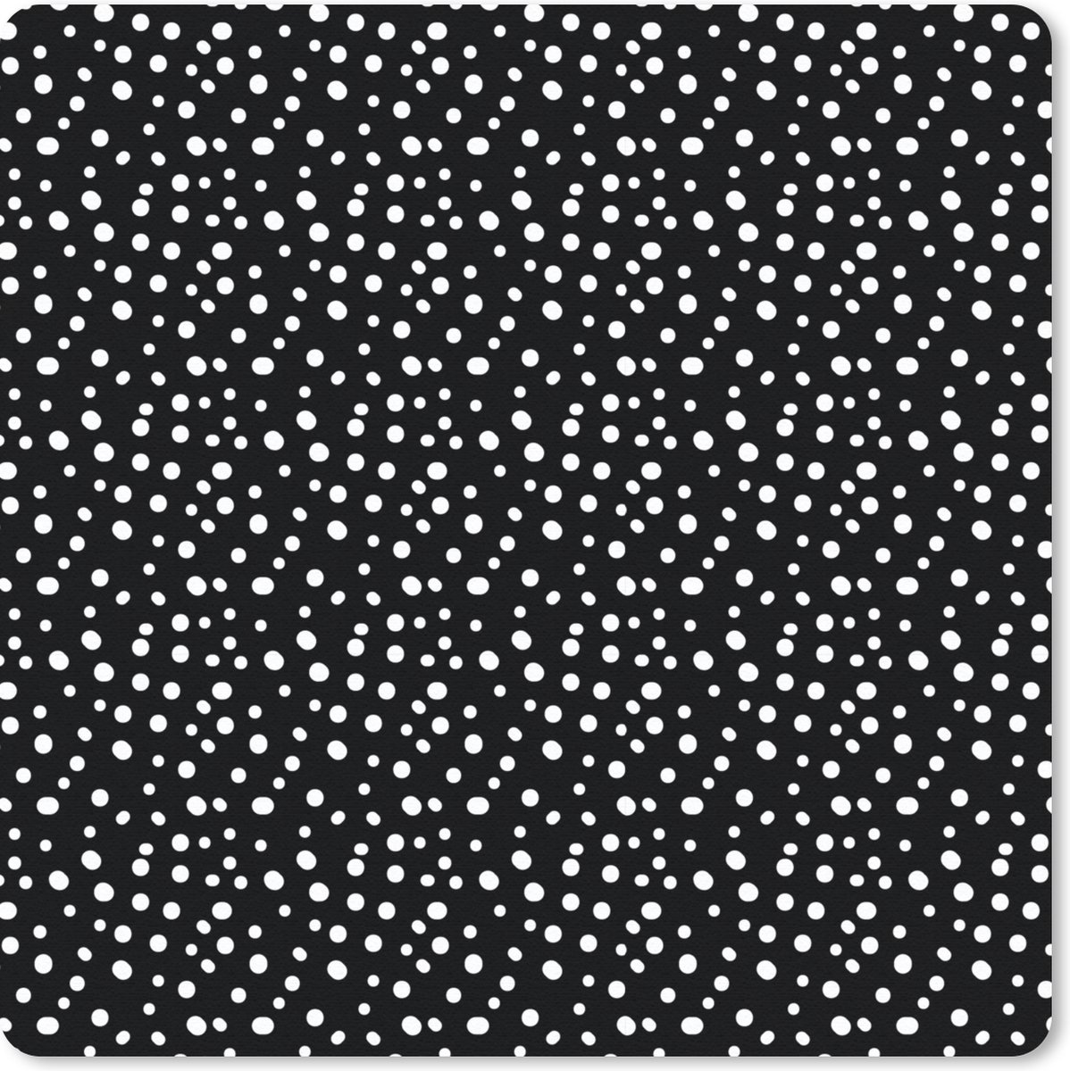Muismat 20x20 cm - Mousepad Stippen - Zwart - Wit - Design - Muismatten