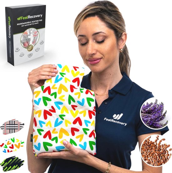 Coussin chauffant pour micro-ondes - Oreiller en graines de lin avec housse lavable et parfum lavande (30x22 cm)