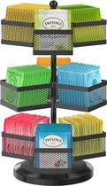 Theezakhouder 3-laags bamboe opbergorganizer voor theezakjes - koffiecapsules - crème-pods