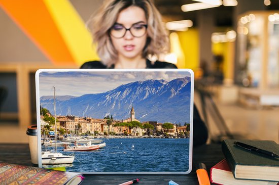 Autocollant pour ordinateur portable - 17,3 pouces - Lac de Garde - Bateaux - Montagnes - 40x30cm - Autocollants pour ordinateur portable - Peau pour ordinateur portable - Couverture