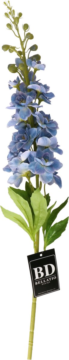 Bellatio Design Kunstbloem bloesemtak ridderspoor - 87 cm - blauw - kunst zijdebloemen
