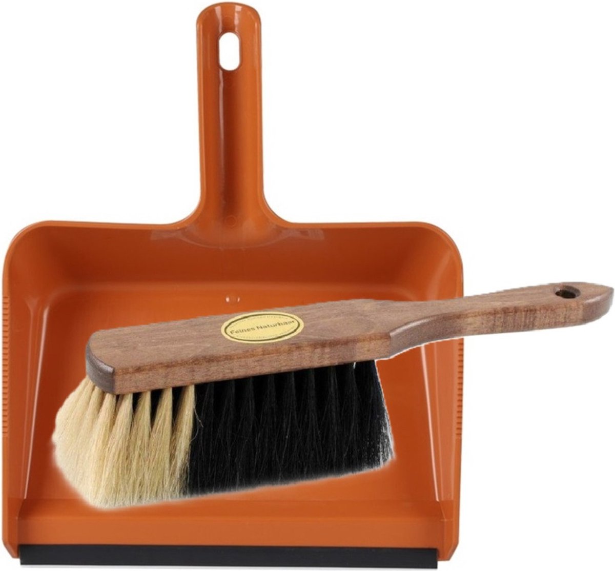 Goedkoopste Brumag Stoffer en blik set Freya - blik kunststof - terra - 38 x 30 cm - borstel paardenhaar 29 cm