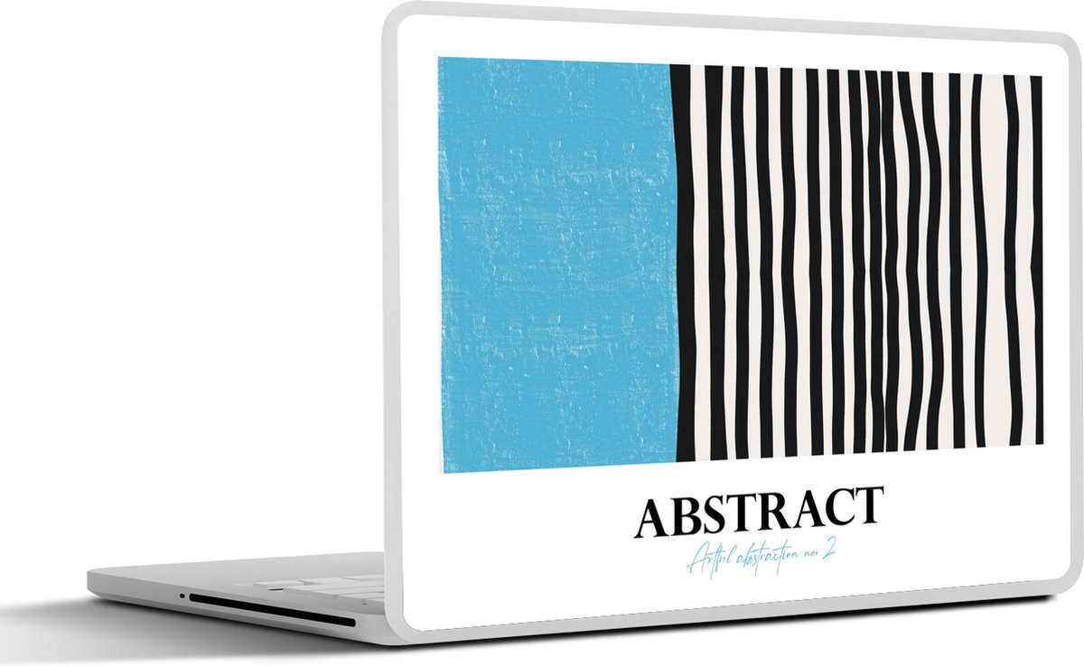 Laptop sticker - 14 inch - Blauw - Zwart - Wit - Design - 32x5x23x5cm - Laptopstickers - Laptop skin - Cover