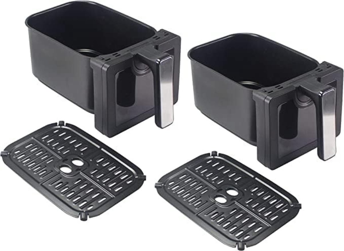 Afbeelding 3 van Equivera Dubbele Airfryer - Dubbele Mand - Dual Cook - Heteluchtfriteuse - Verschillende Programma's - Dual Zone - Mega