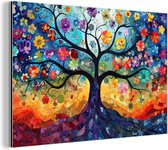 Tableau aluminium 180x120 cm - Décoration murale métal - Arbre - Coloré - Fleurs - Art - Abstrait - Décoration murale métal salon - Décoration industrielle - Photo sur dibond - Accessoires industriels chambre