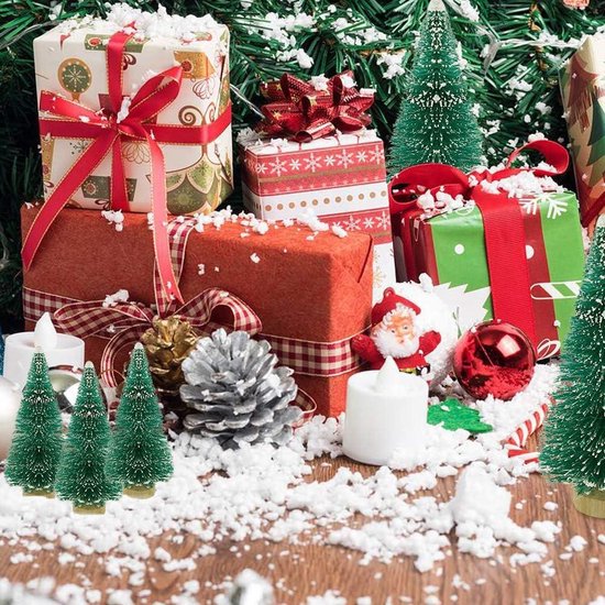 Het oude gebint Nobilis Kerstboom - Mini kerstboom met houten schaal - 50 cm