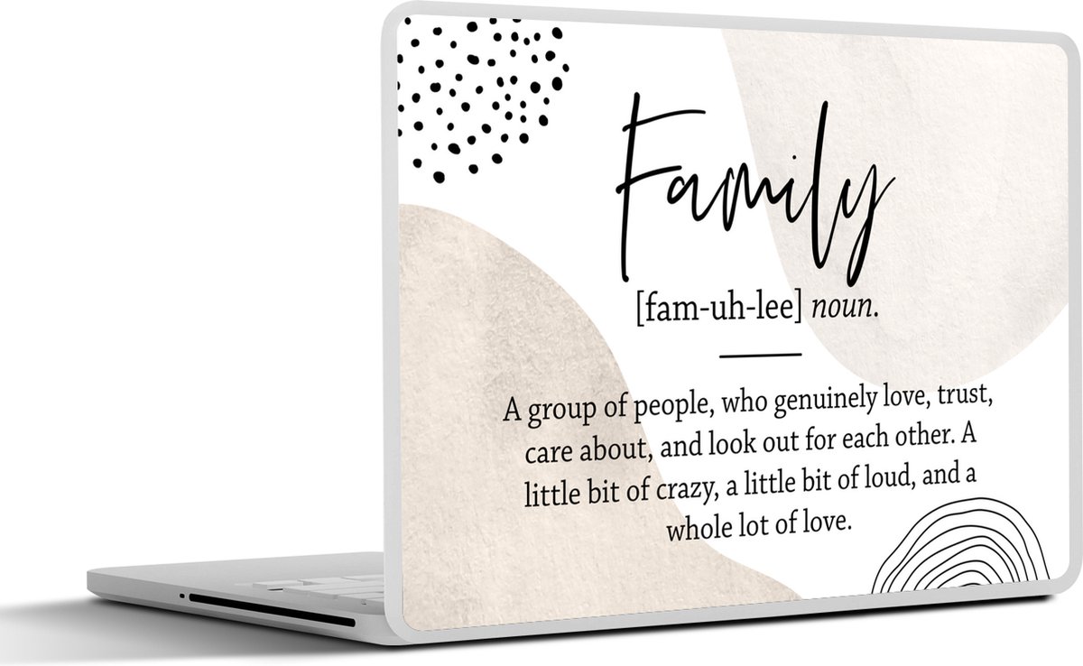 Laptop sticker - 14 inch - Woordenboek - Familie - Quote - 32x5x23x5cm - Laptopstickers - Laptop skin - Cover