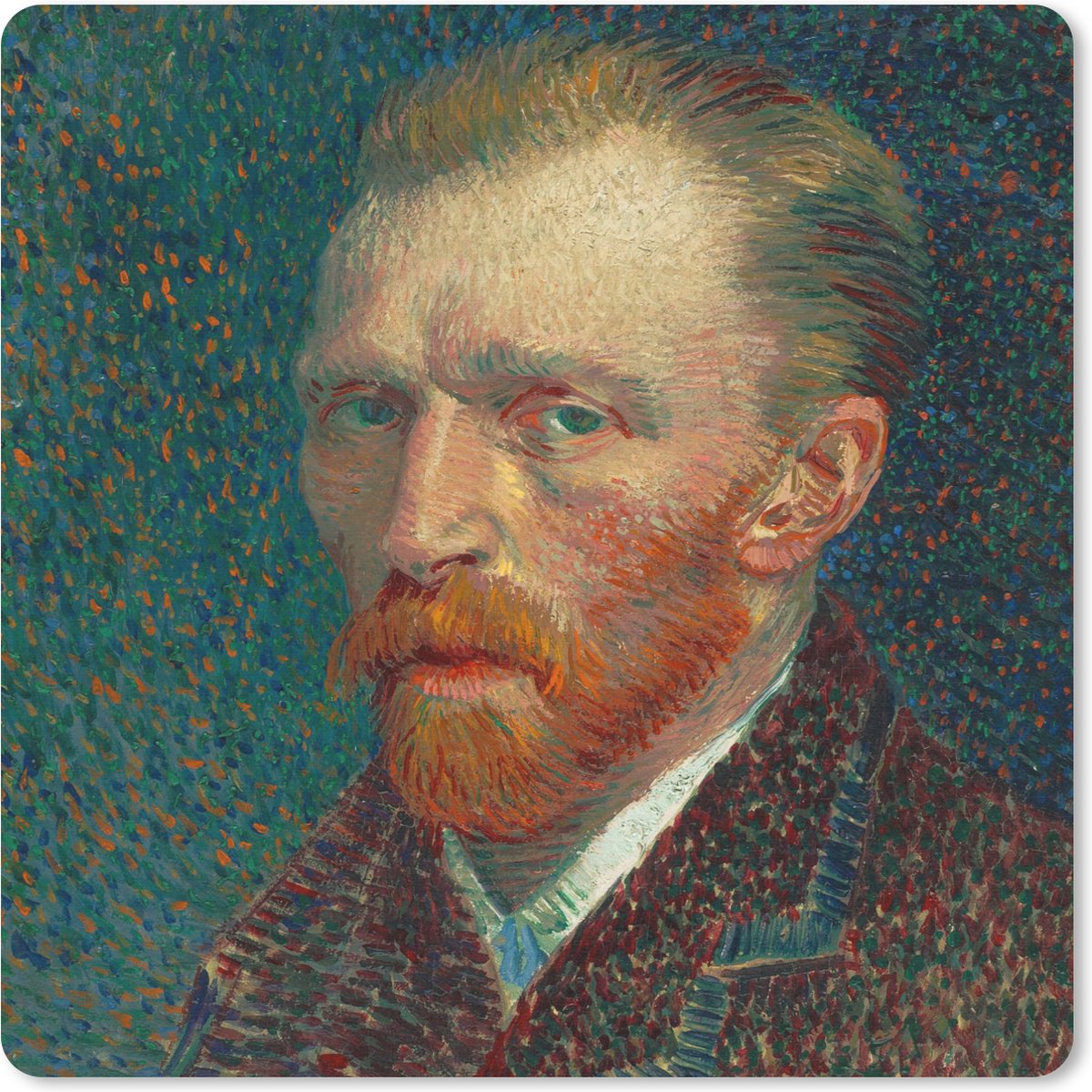 Muismat 30x30 cm - Mousepad Zelfportret - Vincent van Gogh - Muismatten