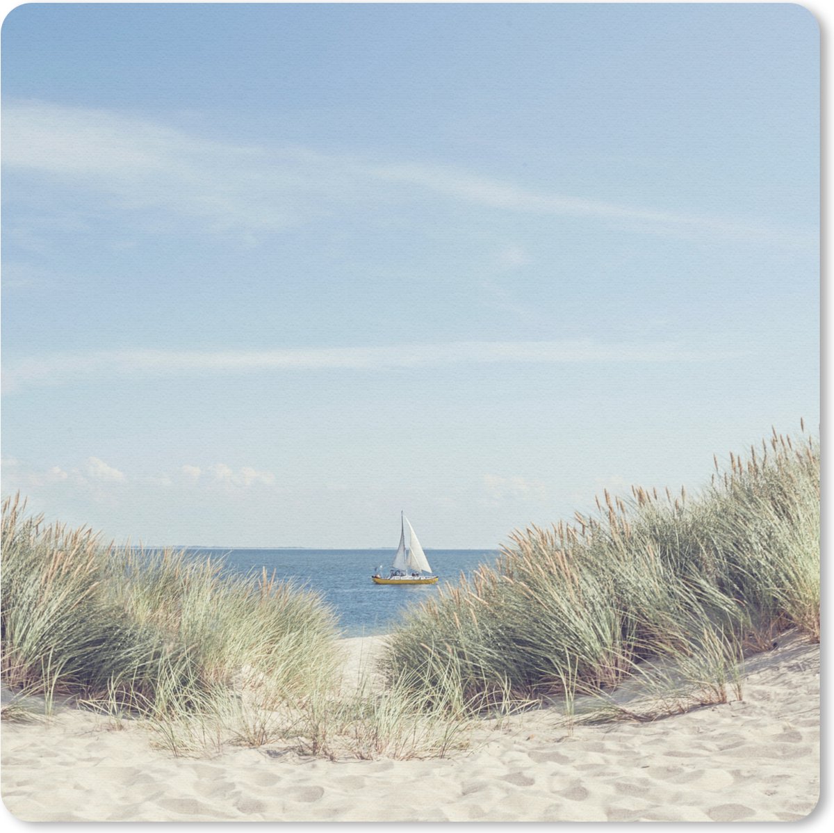 Muismat 20x20 cm - Mousepad Boot - Zee - Strand - Muismatten