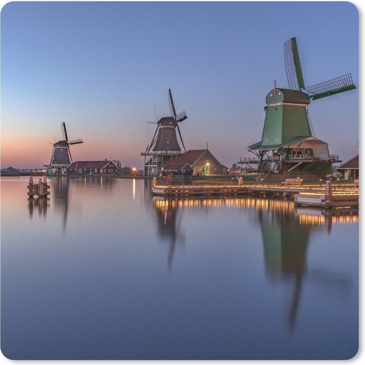 Muismat 30x30 cm - Mousepad Windmolens in Nederland - Muismatten