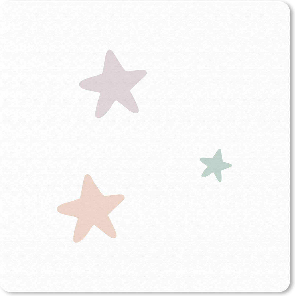 Muismat 30x30 cm - Mousepad Sterren - Pastel - Meiden - Jongens - Kinderen - Muismatten