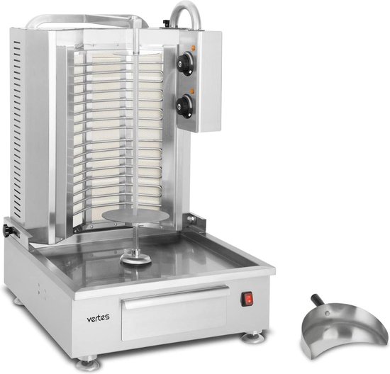 Mqwdxzfes 3000W Elektrischer Shawarma Grill, Automatischer Drehgrill mit 6 U/min, Elektro Dönergrill, Kebap Tischgrill Elektrogrill für Haushalt, Restaurant, Camping, Shawarma, 50-300°C